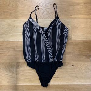 CR Black and White Striped Body Suit